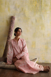 Karigars Essentials Aafrinish By Niazi Pale Pink Chikankari Mukesh Kurta Ersa Batool Rizwan Haq Hand Embroidered 