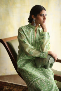 Karigars Essentials Aafrinish By Niazi Leaf Green Chikankari Mukesh Kurta Ersa Batool Rizwan Haq Hand Embroidered 