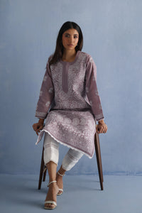 Lilac Chikankari Kurta