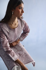 Load image into Gallery viewer, Lilac Chikankari Kurta
