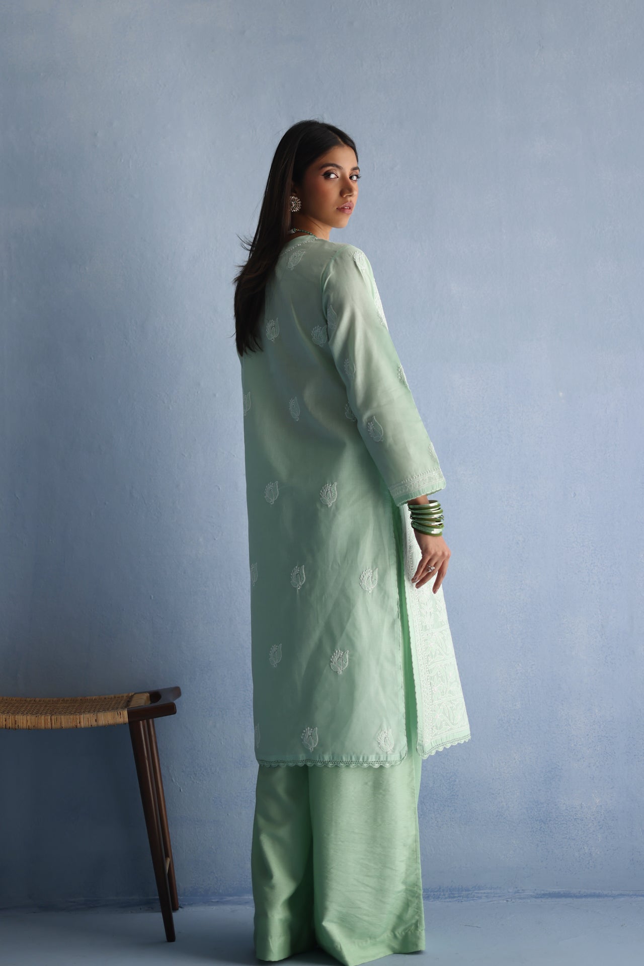 Pistachio Green Chikankari Kurta