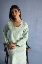 Load image into Gallery viewer, Pistachio Green Chikankari Kurta
