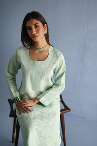 Pistachio Green Chikankari Kurta