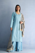 Load image into Gallery viewer, Sky Blue Tusser Silk Kurta
