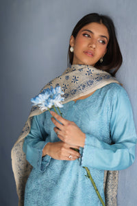 Sky Blue Tusser Silk Kurta