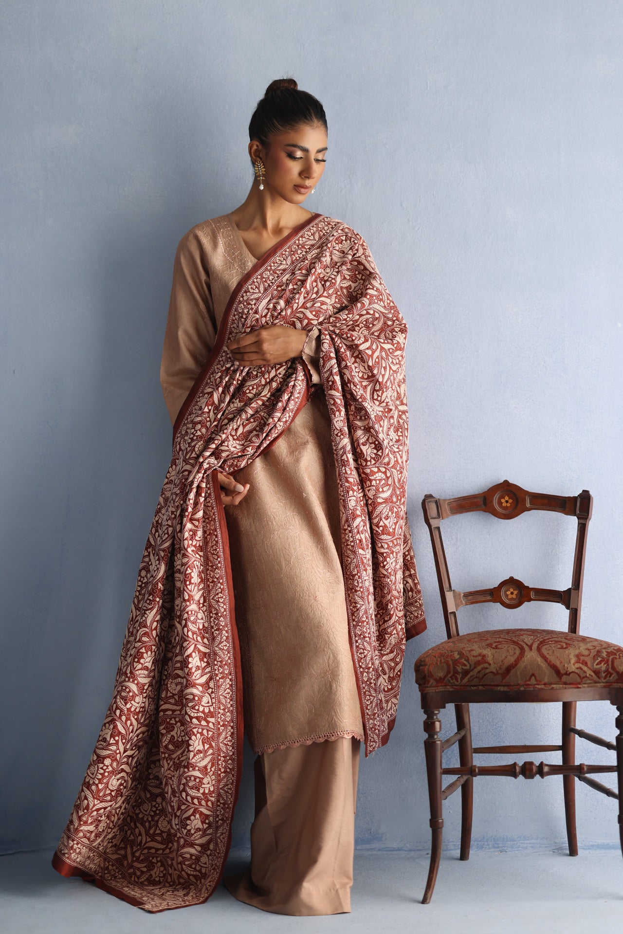 Camel Brown Tusser Silk Kurta