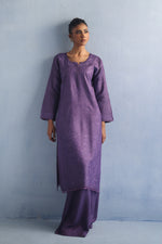 Load image into Gallery viewer, Deep Purple Tusser Silk Kurta
