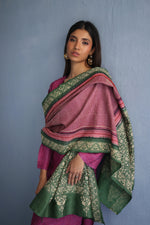 Load image into Gallery viewer, Pink and Green Kantha Dupatta
