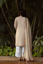 Load image into Gallery viewer, Beige Chikankari &amp; Mirror Shirt &amp; Dupatta
