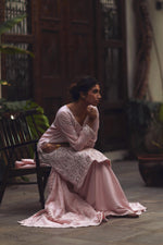 Load image into Gallery viewer, Pale Pink Chikankari &amp; Gota Shirt &amp; Dupatta
