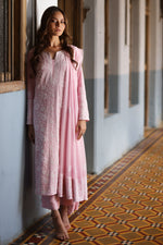 Load image into Gallery viewer, Blush Pink Chikan Kari Kameez and Trouser
