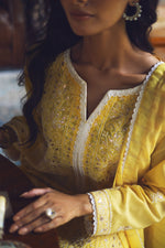 Load image into Gallery viewer, Yellow Chikankari &amp; Gota Shirt &amp; Dupatta
