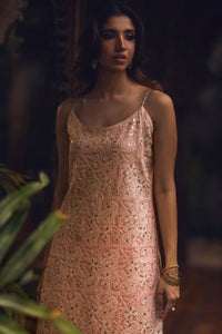 Peach Chikankari & Gota Shirt & Dupatta