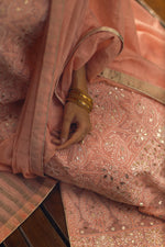 Load image into Gallery viewer, Peach Chikankari &amp; Gota Shirt &amp; Dupatta
