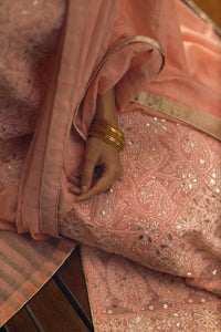 Peach Chikankari & Gota Shirt & Dupatta