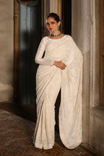 Load image into Gallery viewer, White Chikankari Saree
