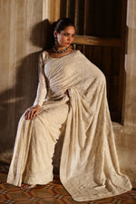 Load image into Gallery viewer, White Chikankari Saree
