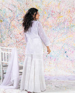 Load image into Gallery viewer, White on White Short Kurti
