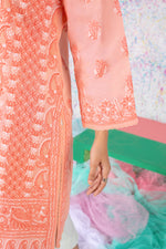 Load image into Gallery viewer, Peach Chikan Kari Kurta
