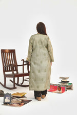 Load image into Gallery viewer, Moss Green Tusser Silk Kurta
