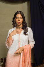 Load image into Gallery viewer, Aafrinish by Niazi Amal Abedi Shaded Peach Chikankari Kurta Nadir Toosy
