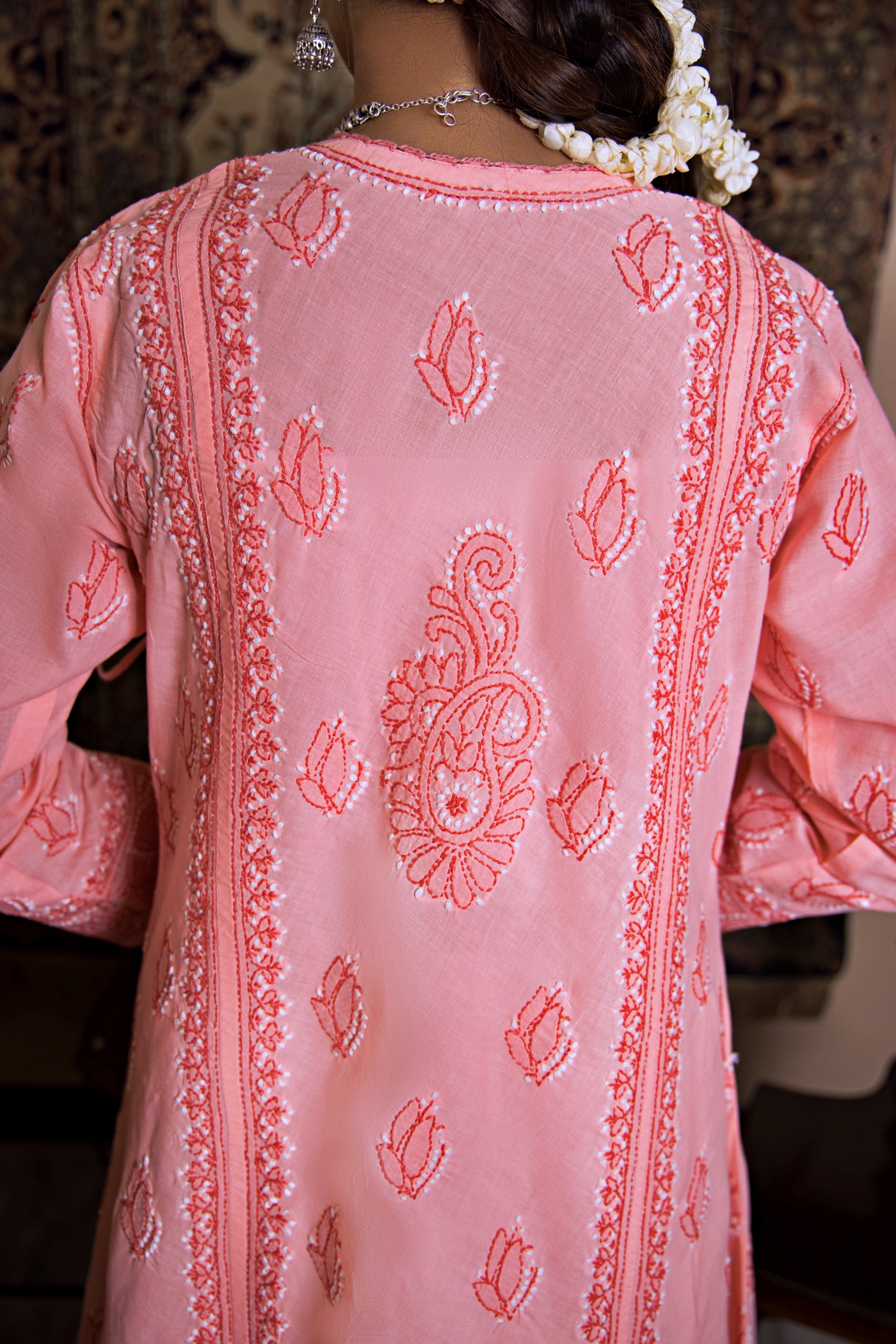 Aafrinish Zooni Sheikh Zooni-Sheikh Embroidery Pakistan Fashion Aafrinish Pink Angharka Carved Furniture Persian Rugs