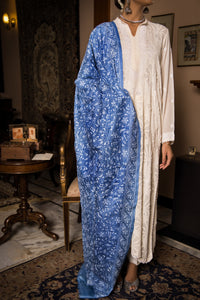 Aafrinish Zooni Sheikh Zooni-Sheikh Embroidery Pakistan Fashion Aafrinish cutwork kurta white double georgette chiffon blue kantha dupatta duppata fashion Carved Furniture Persian Rugs