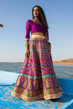 Load image into Gallery viewer, Aafrinish By Niazi Purple Lehnga Choli  Chundri Chunri Meenakari Karachi Boat Mubarak Village Nimra Jacob
