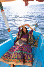 Load image into Gallery viewer, Aafrinish By Niazi Purple Lehnga Choli  Chundri Chunri Meenakari Karachi Boat Mubarak Village Nimra Jacob
