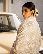 Load image into Gallery viewer, Aafrinish Zooni Sheikh Zooni-Sheikh Embroidery Pakistan Fashion Aafrinish chikankari kurta Midnight Blue tussar silk kurta hand embroidery offwhite-white kantha dupatta duppata fashion Mercedes-Benz 1970 Aafrinish-by-Niazi
