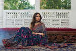 Load image into Gallery viewer, Navy Blue with Gold Sequins Saree
