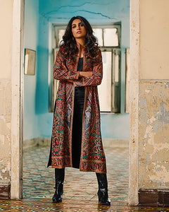 Aamna Ilyas Amna Jacket Embroidery Pakistan Fashion Aafrinish Swan StreetWear BlackBoots Black Multi Color Jacket