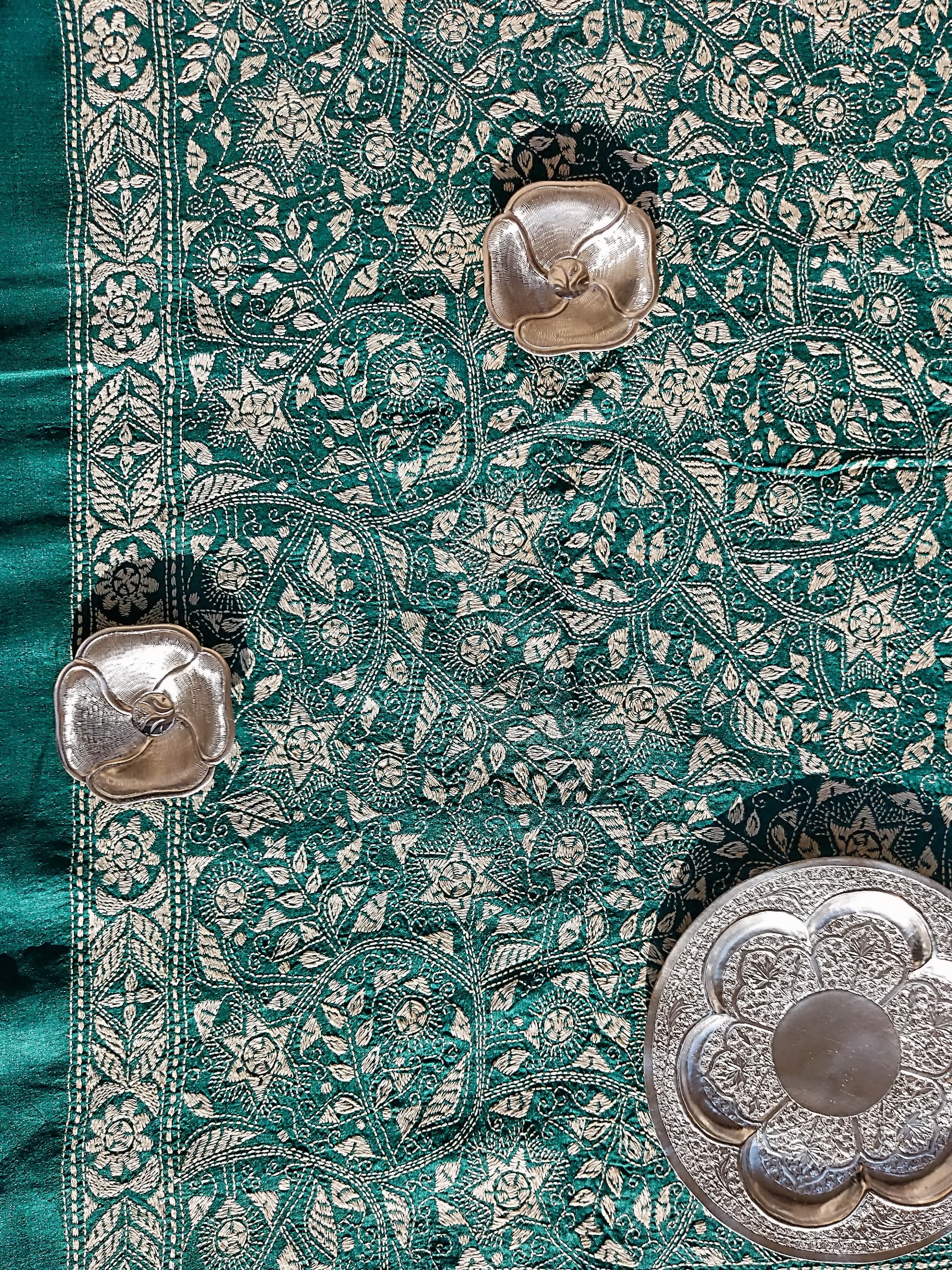 Sea Green Kantha Dupatta