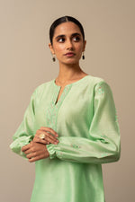 Load image into Gallery viewer, Pistachio Green Chikankari Top
