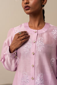 Mauve Chikankari Top