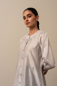 Silver Chikankari Top