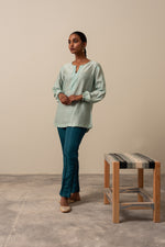 Load image into Gallery viewer, Mint Green Chikankari Top
