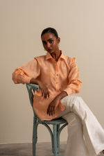 Load image into Gallery viewer, Peach Chikankari Top
