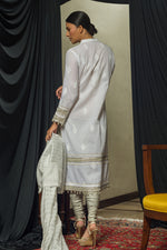 Load image into Gallery viewer, White &amp; Silver Chikankari Kurta &amp; Dupatta
