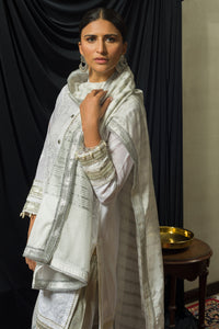 White & Silver Chikankari Kurta & Dupatta