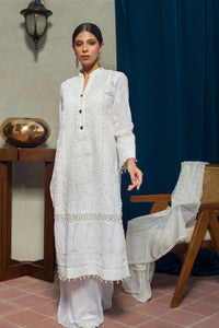 White on White Chikankari Kurta & Dupatta