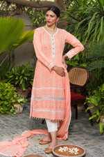 Load image into Gallery viewer, Aafrinish by Niazi Ekra Faiz Elegant Coral Chikankari and Mirror Work Kurta Nadir Toosy
